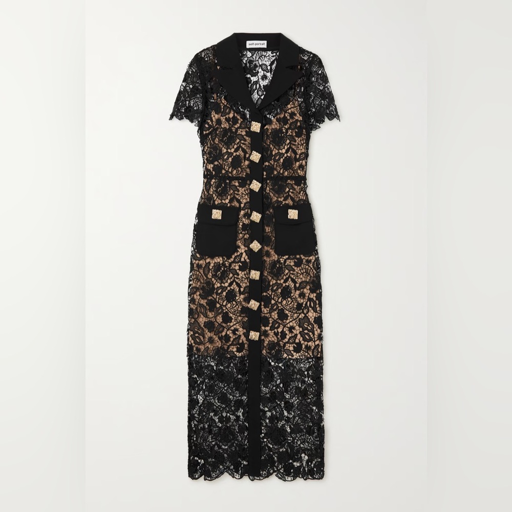 Self Portrait Magnolia Black Lace dress
